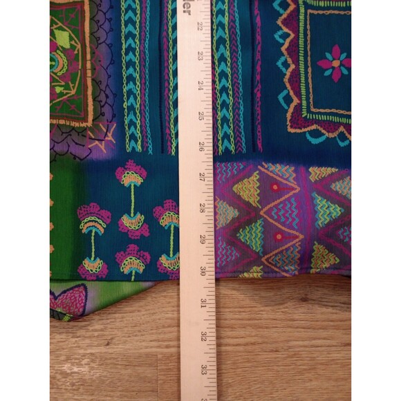 VINTAGE Maggie Sweet Blouse Top Womens 2X Button Up Floral Tapestry Long Sleeve - Picture 10 of 12